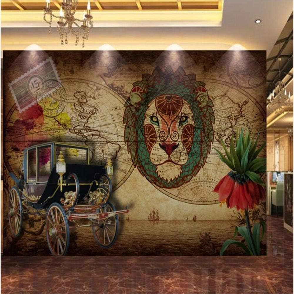 Oldsmobile Lionhead 3D Tapete Poster Restaurant Schlafzimmer Wohnzimmer Sofa TV Dekorative Wand-250cm×170cm