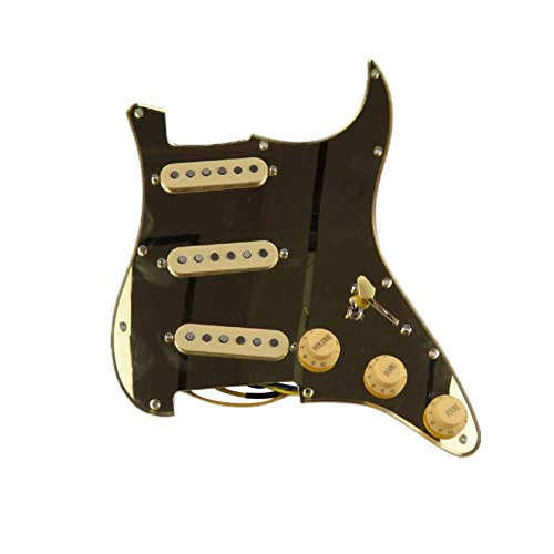 Geladenes Gitarren-Pickguard Geladene Pickguard-Pickups Gitarre-Alnico 5-Pickups SSS. Single Coils Pickups/Gelbe Pickupabdeckungen Set (Color : 21)