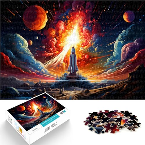 Puzzle zum Verschenken, Magische bunte Rakete, 1000-teiliges Puzzle für Erwachsene, Holzpuzzle für Familienspaß und Spieleabend, 1000 Teile (50 x 75 cm)