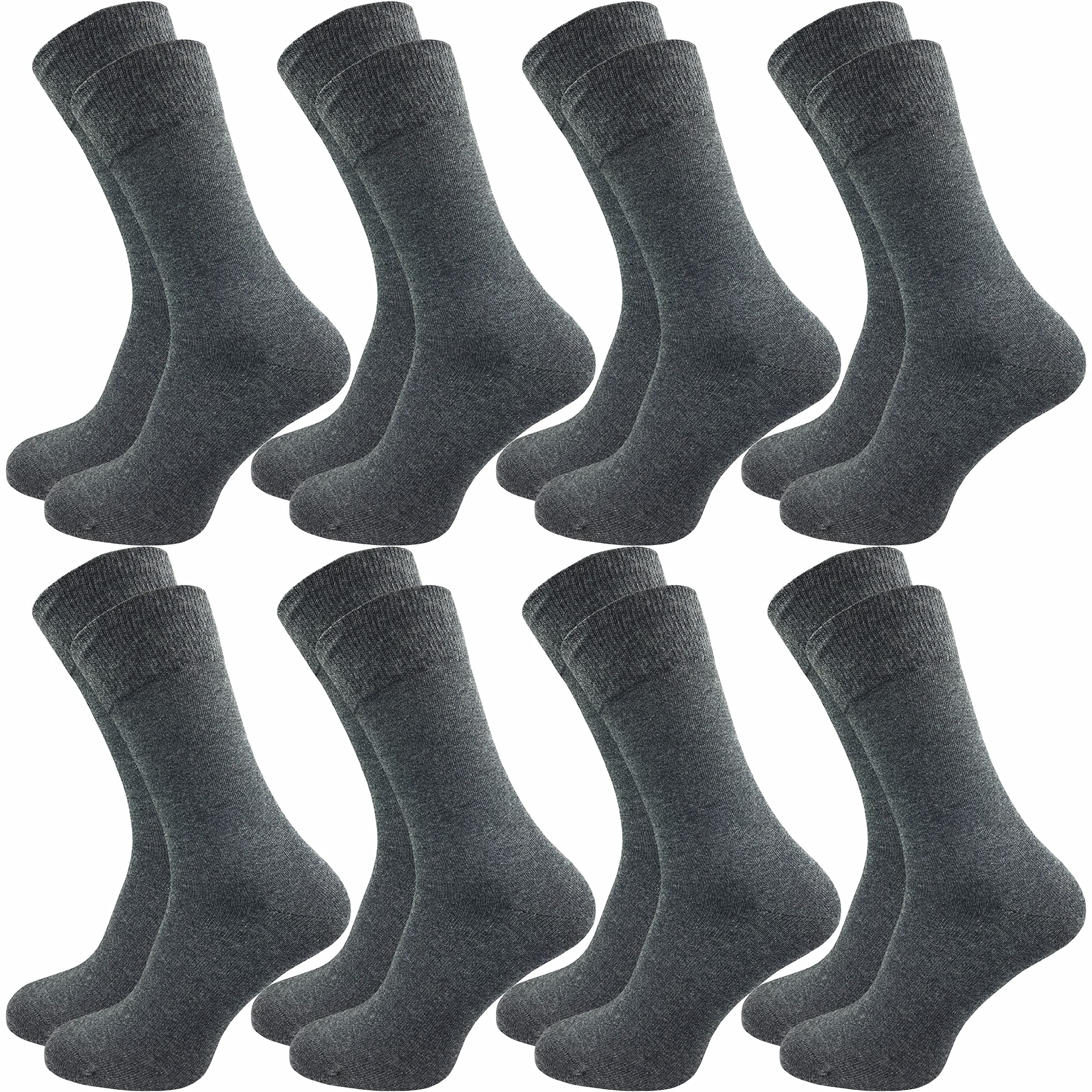 GAWILO Herren Socken aus 100% Baumwolle (8 Paar) | Ohne drückende Naht | Baumwollsocken mit verstärkter Ferse & Fußspitze (43-46, anthrazit)