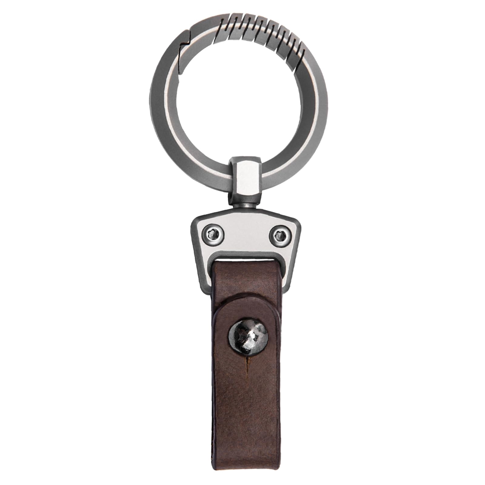 Zeiwohndc Titanlegierung Ringe Leder Auto Schlüsselanhänger Clip Behänge Schnalle Heavy Duty Gürtel Clip Karabiner Schlüsselhalter Geschenk Für Männer