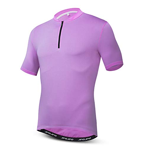 Herren Radtrikot Kurzarm Outdoor Biking Bekleidung mit 3 Gesäßtaschen, violett, XL