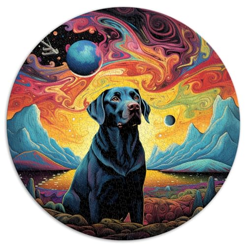 Puzzle Jigsaw Puzzle Heller bunter Labrador auf dem Planeten für Erwachsene 1000 Teile Puzzle Geschenke 26,5x26,5 Zoll Jigsaw Puzzle