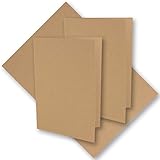 150x Vintage Kraftpapier Falt-Karten DIN A6-105 x 148 mm - sandbraun - Recycling - 240 g/m² blanko Klapp-Karten I Umwelt by Gustav NEUSER®