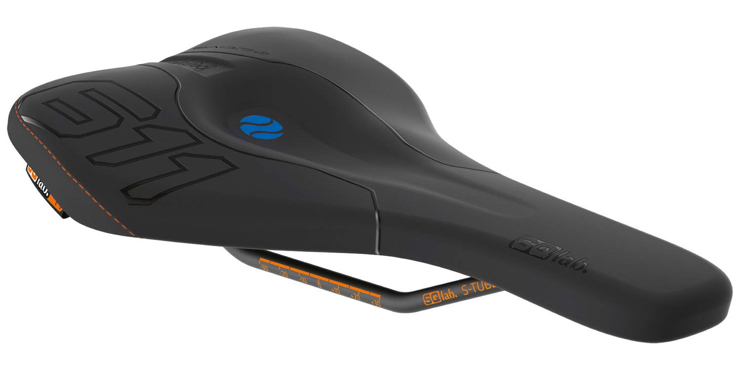 SQlab_Fahrrad Sattel 611 Ergowave Active MTB S-Tube Black Bike Saddle (13 cm)