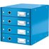 LEITZ Schubladenbox Click & Store WOW, 4 Schübe, blau