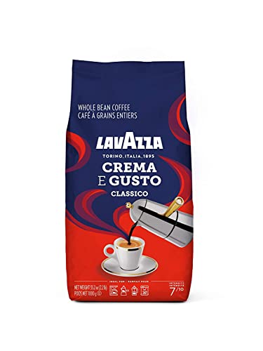 Lavazza Crema E Gusto Vollbohnenkaffee 1 kg Beutel, authentisch italienisch, gemischt und geröstet in Italien, vollmundig, cremig dunkel geröstet mit Gewürznoten