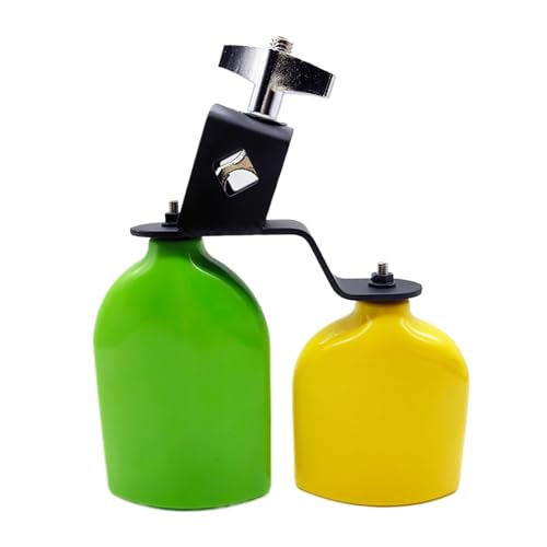 Plastics Double Mounted Bells High And Low Tones Bicolor Cowbell Clapper Latin Percussions Instrument For Drum Set