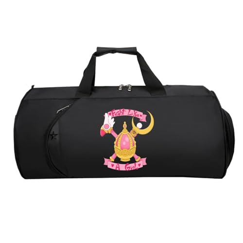 Ca-rd Cap-Tor HandgepäCk Tasche, Handreisegepäck mit Schultergurt Handtasche, Carry On Bag füR Urlaub Und Sport, Schwimmbad, Klinikaufenthalt Flugzeug(Black 4)