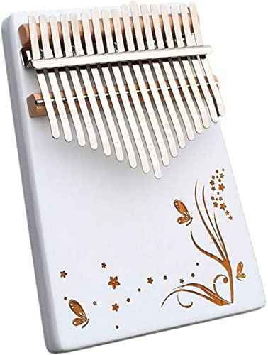 Kalimba Thumb Qin, Daumenklavier, Kalimba-Daumenklavier mit 17 Tasten, Marimba-Fingerklavierinstrument, mit Stimmhammer, Lernanleitung, Klavier, bestes Geburtstagsgeschenk, (White Dream Serie) Weiß A