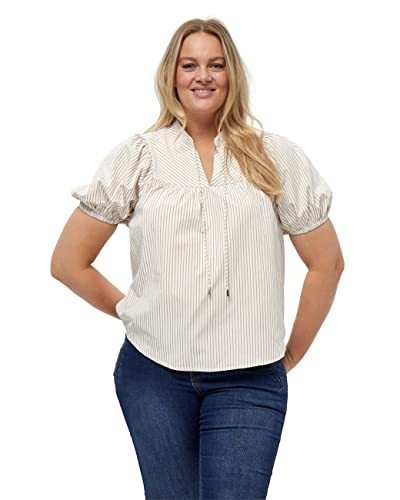 Peppercorn Women's Emala Blouse Curve, Almond Milk Striped, 28