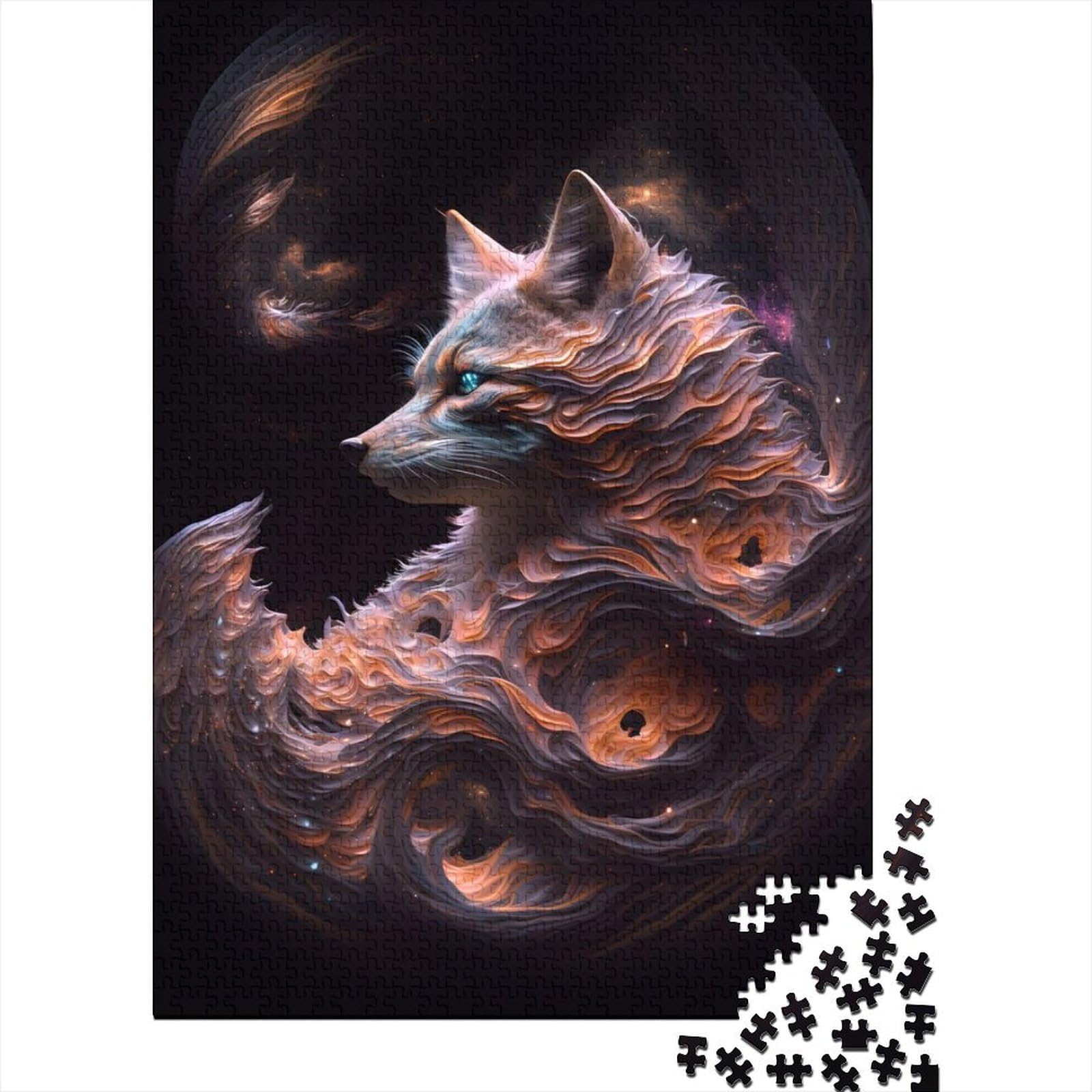 Holzpuzzle „Infinite Fox“ für Erwachsene und Teenager. Das Puzzle für Erwachsene und Teenager eignet ganze Familie und die (Größe: 52 x 38 cm)