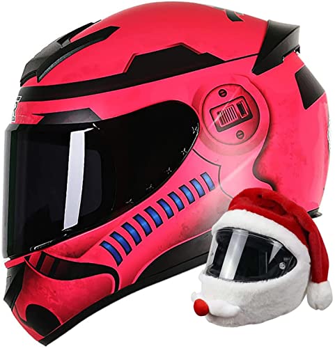 Motorradhelm Motorrad Integralhelm,DOT/ECE Genehmigt Klapphelm Sturzhelm Mit HD-Sonnenblende Geschlossenen Die Windgeräusche ABS Hartes Warm,Kostenlose Weihnachtsmützen