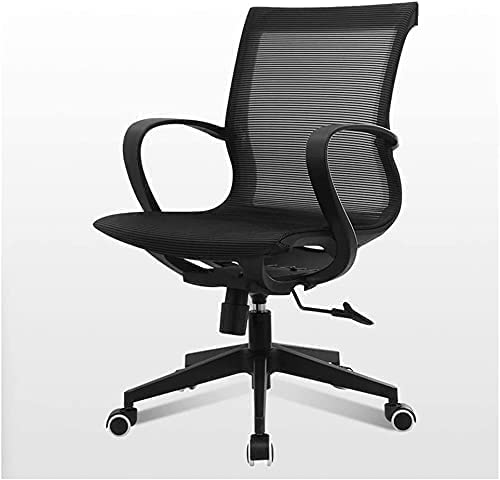 Bürostühle, Bürostuhl, bequemer Schreibtischstuhl mit ergonomischer Rückenlehne, höhenverstellbar, Computerstuhl, atmungsaktiv, Chefsessel, Lordosenstütze (blau) (schwarz, Einheitsgröße) Beauty Comes