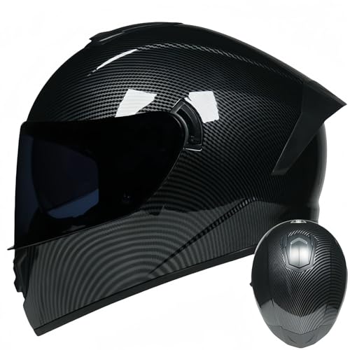 Integralhelm Mit Klappmechanismus, Modularer Motorradhelm, Integriertes Motorrad-Doppelvisier Für Männer Und Frauen, Straßenradhelm, Rennmopedhelm, DOT/ECE-Zulassung U,XL61-62CM