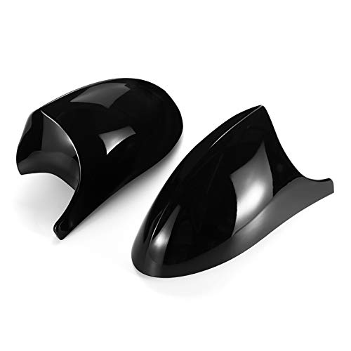 Rückspiegelkappe Ersatz-Rückspiegel-Abdeckungen, 2xMirror Abdeckung Auto-Seitentürrückseitenspiegel Abdeckkappe for BMW E90 E91 E92 E93 2005-2007 2006-2009 M3 Stil E80 E81 E87(ABS Black)