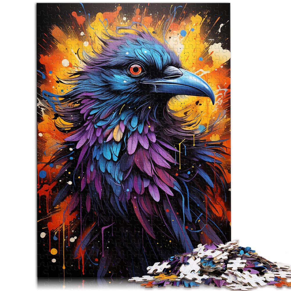 Puzzle-Spiele Bunte Fantasiekrähe 1000 Teile Puzzle für Erwachsene Puzzles Holzpuzzle Interessantes Puzzle zur Stressreduzierung 1000 Teile (50 x 75 cm)