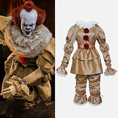 PW TOOLS Halloween Scary Clown Damen Herren Kostüm Set, für Halloween Scary Clown Minion Kostüme Pennywise Suits Dress Up Party, Rollenspiel und Karneval Cosplay, S-3XL Erwachsene Plus Size, XL