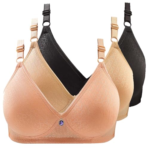 CSHE 3er Pack BH Damen ohne Bügel Push Up Sport BH Weich Und Bequem Bustier Frauen Starker Halt Große Größen Bra Yoga Sports-BHS Fitness Dessous für Alltag