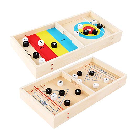 Qhpnunhq Eis Ball 2 im 1 Schnelles Sling Puck Spiel Shuffleboard Curling Ball Board Desktop Kampf Spiel Unterhaltung Kinder Spielzeug Set