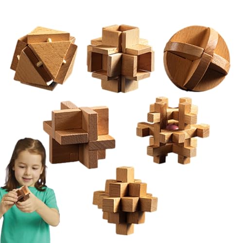 3D-Puzzles aus Holz für Spielzeug-Set aus Holz, 3D-Lock – Lernspielzeug für und Mädchen, tragbares Lernspielzeug für Zuhause, Kindergarten und Kindergarten