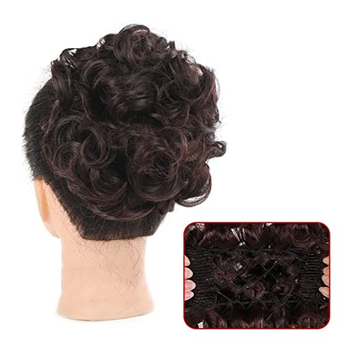 Bun Haarteile Clip-in-Pferdeschwanz, lockiges Chignon-Haarteil for Hochzeiten, unordentliches Dutt-Haarteil, synthetischer, unordentlicher Haarknoten, Pferdeschwanz-Verlängerung, Hochsteckfrisur-Kämme