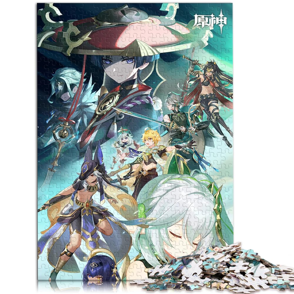 Puzzlespiele Genshin Impact für Erwachsene, 1000 Teile, Puzzlegeschenke, Holzpuzzle, jedes Teil ist einzigartig – anspruchsvolles, unterhaltsames Familienspiel, 1000 Teile (50 x 75 cm)