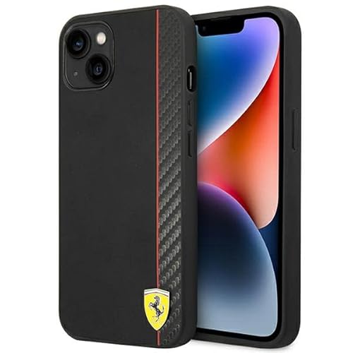 Ferrari FEHCP14MAXBK Hülle für iPhone 14 Plus 6,7" schwarz/Black hardcase Carbon