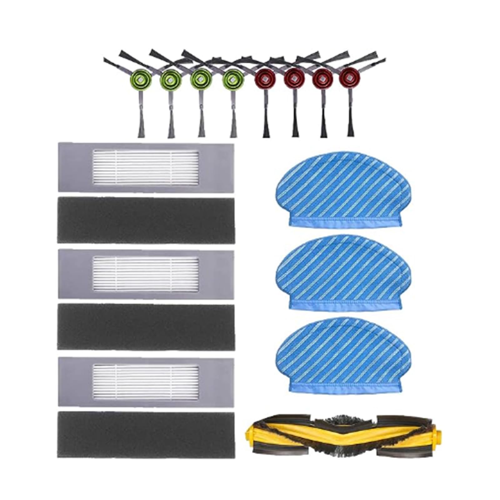 Roboter-Staubsauger-Zubehör, Hauptseitenbürste, Wischmopp, Hepa-Filtersystem, Anti-Allergen, kompatibel mit OZMOT8, T9PRO, T9AIVI, Filter-Set, Kantenbürsten-Set, Ersatzteile, Staubsammlerfilter