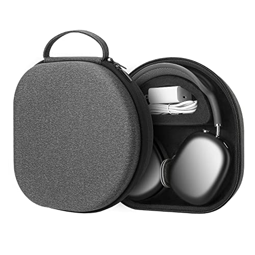 Yinke Smart Case für neue Apple AirPods Max unterstützt den Schlafmodus, harter Organizer, tragbare Tragetasche für Reisen (dunkelgrau)