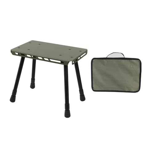 JUNNASALIKER Klappbarer kleiner Stuhl aus Aluminiumlegierung, kleiner Tisch für Camping, Picknicks, praktischer 2-in-1-Klapptischhocker, Outdoor-Camping