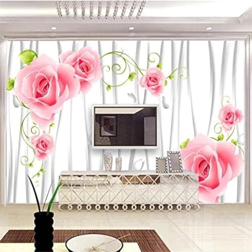 XLMING Rosa Rosen 3D Tapete Wohnzimmer Sofa Schlafzimmer Esszimmer Home Dekoration Wand-300cm×210cm