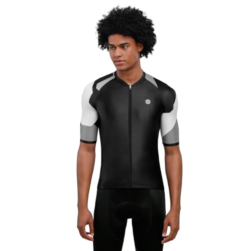 SIROKO - Radsporttrikots M2 Yorkshire - XL - Schwarz/Weiß/Grau