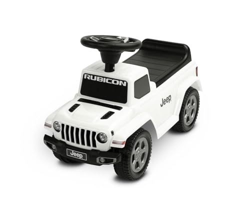 TOYZ JEEP RUBICON - Off-Road Buggy mit Jeep-Lizenz - Interaktives Lenkrad - Realistische Geräusche - Für Kinder von 12-36 Monaten - 61x28x42 cm - Weiß