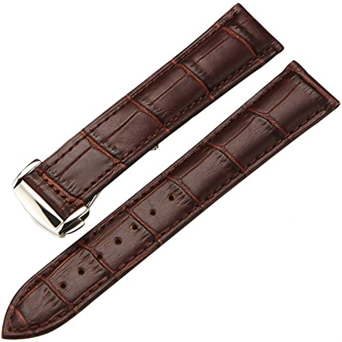 SCRUBY Echter Leder -Uhrengurt für Omega Watch Seamaster Armband 19mm 20 mm 22 mm ein BRAUBS BRAUT BROAD WATCHBAND -Armband(Brown silver,22mm)