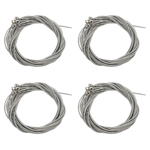 SICOSALT 32 Stücke Edelstahl Basis Saiten Basis Gitarre Teile Zubehör Gitarre String Silber ÜBerzogene Messgerät Basis Gitarre Musik Zubehör