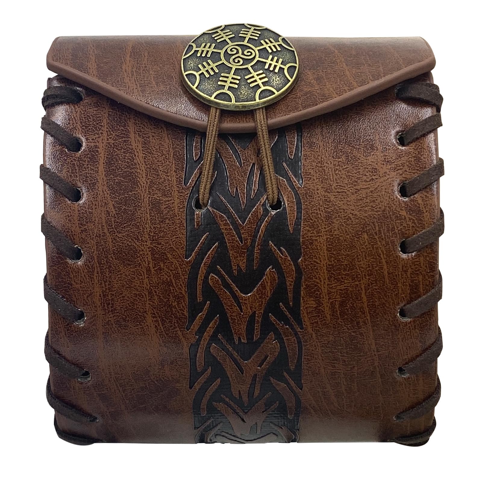 MDFCZXP Kunstleder Outdoor Mode Gürtel Umhängetasche Mittelalterliche Steampunk Handytasche Verstellbare Retro Oberschenkeltasche für Frauen und Männer,D,10cm