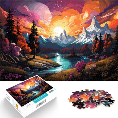 Puzzlespiel Color Grand Teton Nationalpark Puzzle für Erwachsene und Ren1000 Teile Holzpuzzle Geburtstagsgeschenk, Geschenke für oder, Wandkunst 1000 Teile (50 x 75 cm)