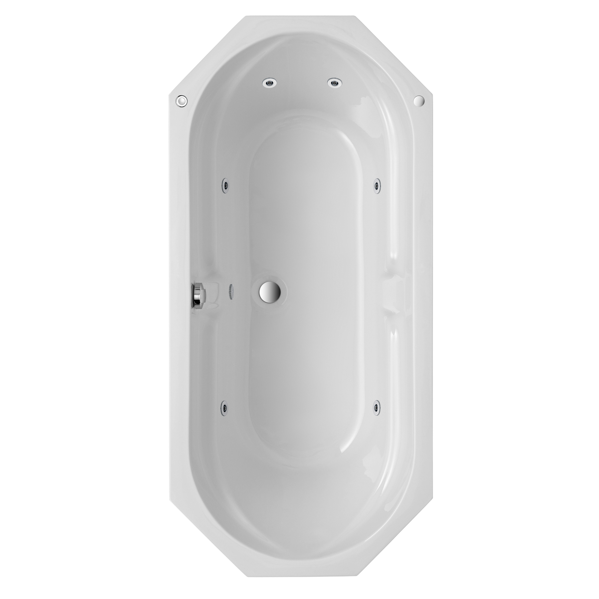 Ottofond Badewanne 'Sicilia' mit Whirlpoolsystem weiß 170 x 75 cm