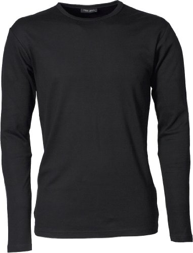 TJ530 Herren Longsleeve Interlock T-Shirt Langarm, Farbe:black;Herrengrößen:M M,Black