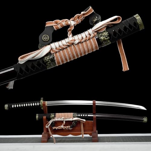 LQSLFsword 104cm Katana，Tachi，Samuraischwert，Sharp，Katana Schwert scharf， Handgeschmiedeter Federstahl