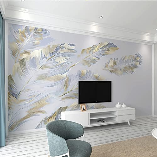 XLMING Einfache Feder Küche Esszimmer Arbeitszimmer Wohnzimmer TV Hintergrund Wand 3D Tapete-200cm×140cm