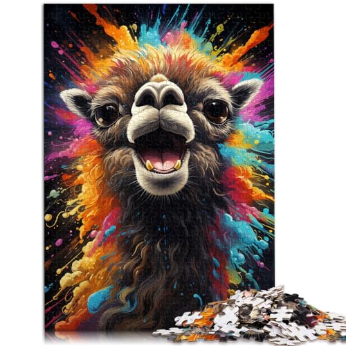 Puzzle für mysteriöses Gemälde, Alpaka-Puzzle für Erwachsene, 1000 Teile, Holzpuzzle, Familienspiel, Stressabbau, schwieriges Herausforderungspuzzle, 1000 Teile (50 x 75 cm)