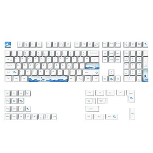 Aurgiarme Höhentastenkappen Für 108 Tasten 5-seitige Farbstoffsublimation PBT Tastenkappe Für Mechanische Tastatur Passend Für 61 64 84 87 96 98 Tastatur PBT Tastenkappen Farbstoffsublimation