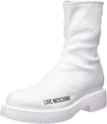 Love Moschino Damen St.ttod.city40 Pu Stretch Stiefelette, Weiß, 37 EU