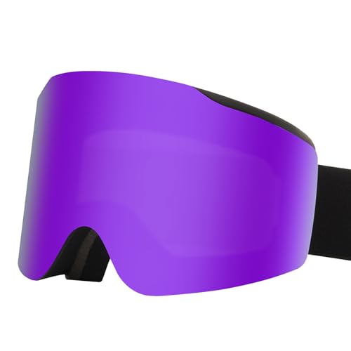 LIbgiubhy Doppelschichtige Skibrille, magnetische Snowboardbrille, Schutz, Anti-Beschlag-Schneebrille für Outdoor-Sport