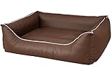 CopcoPet Rocco Orthopädisches Visco Hundebett Hundesofa Wendebett Kunstleder XXL ca. 125 x 100 cm Orthopädisch Braun