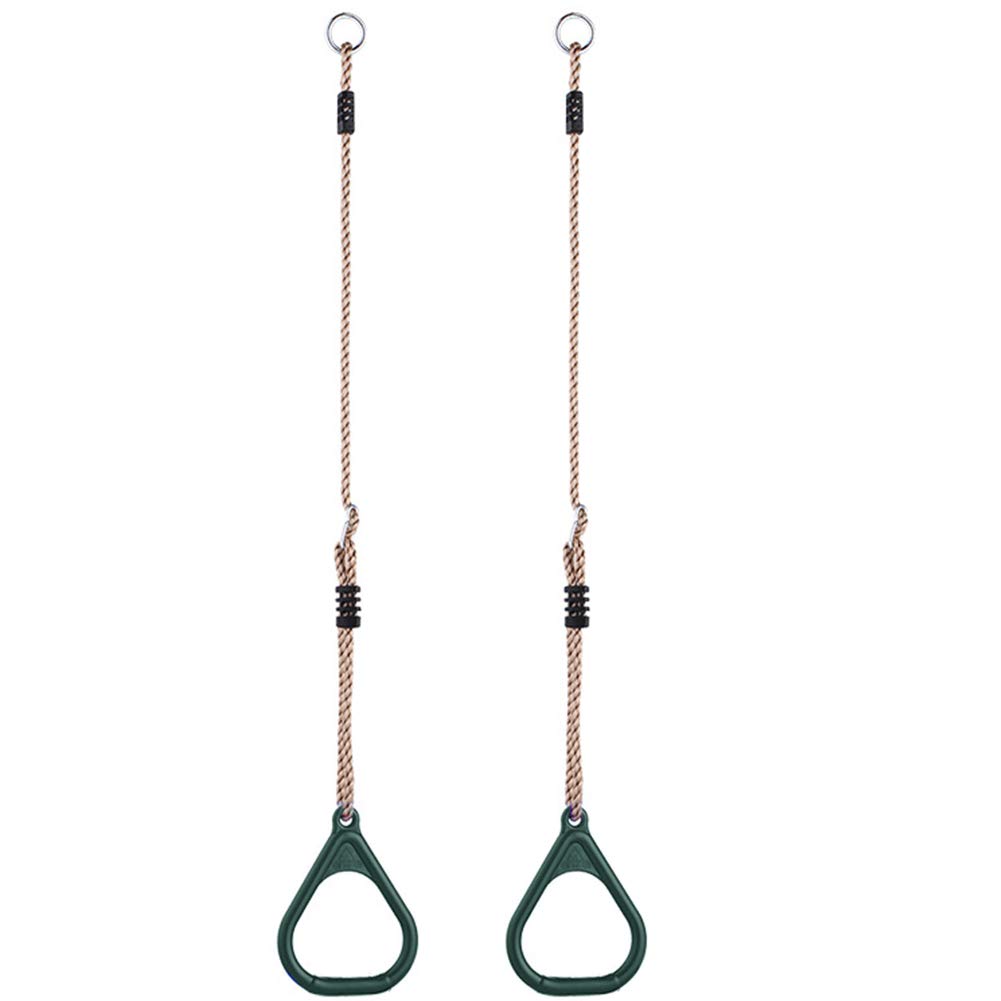 BFVAKBKYT Gymnastik Ringe,Suspension Trainer System, Schaukel Pull Up Gym Ringe Sport Pull-ups Ring Kinder Trapez Bar Pull Up Ring Spielplatz Hause Schaukel Ausrüstung(Green)