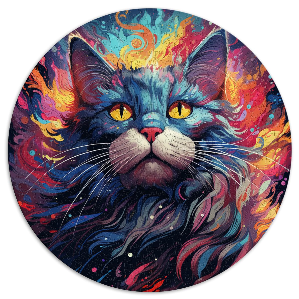 Puzzles Cosmic Cat Adventure, 1000 Teile, Puzzle für Erwachsene, 67,5 x 67,5 cm, Spielspielzeug für die Familie, Puzzle-Geschenk, anspruchsvoll, aber unterhaltsam und humorvoll