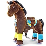 PonyCycle® Offizieller Shop 2018 Neues Desing Spielzeug - Reitpferd Dunkel-Braun Pony Medium K45